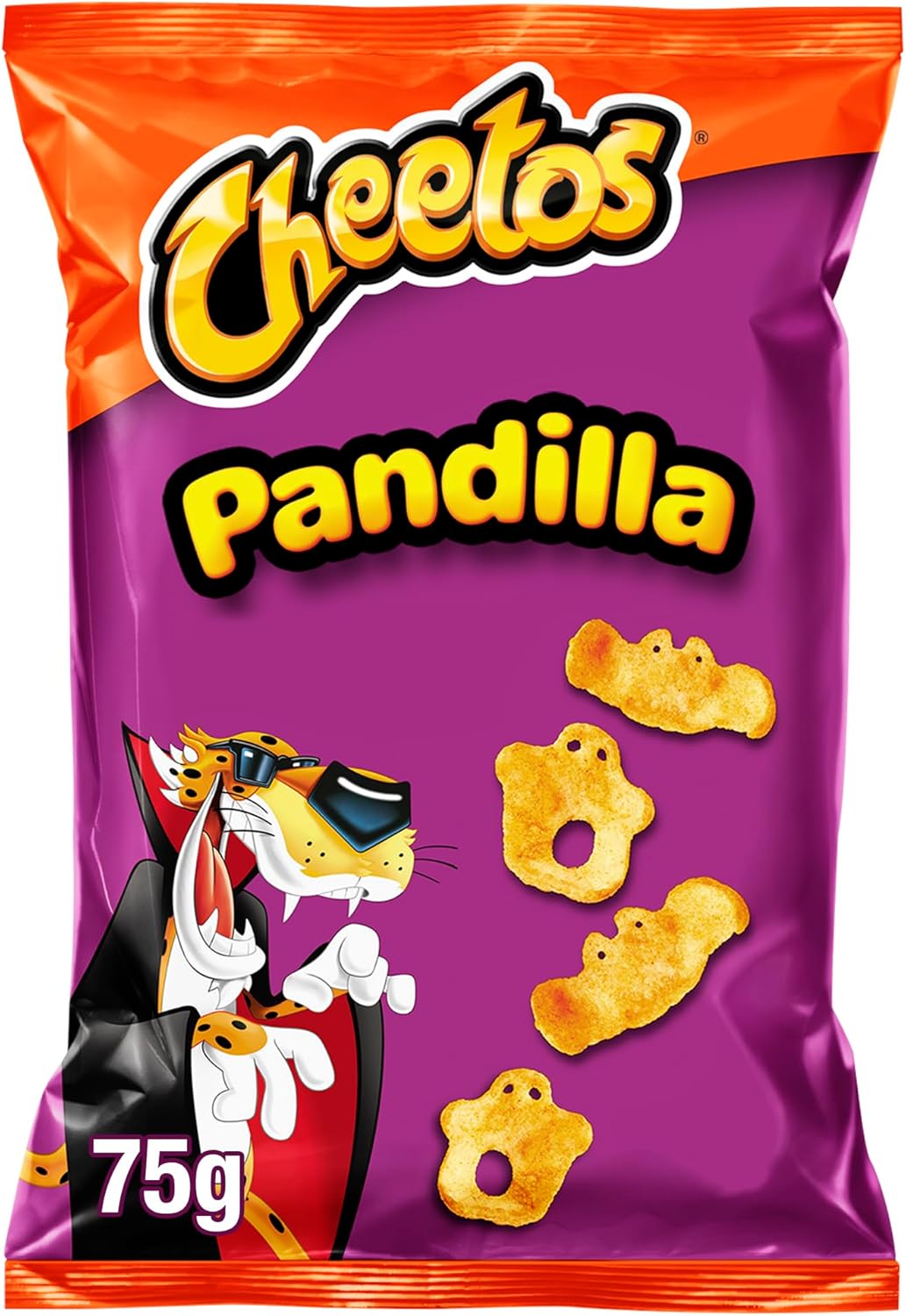 Cheetos Pandilla, Producto de Aperitivo, Snack sabor a Queso con forma de fantasmas, bolsa individual, 75gr