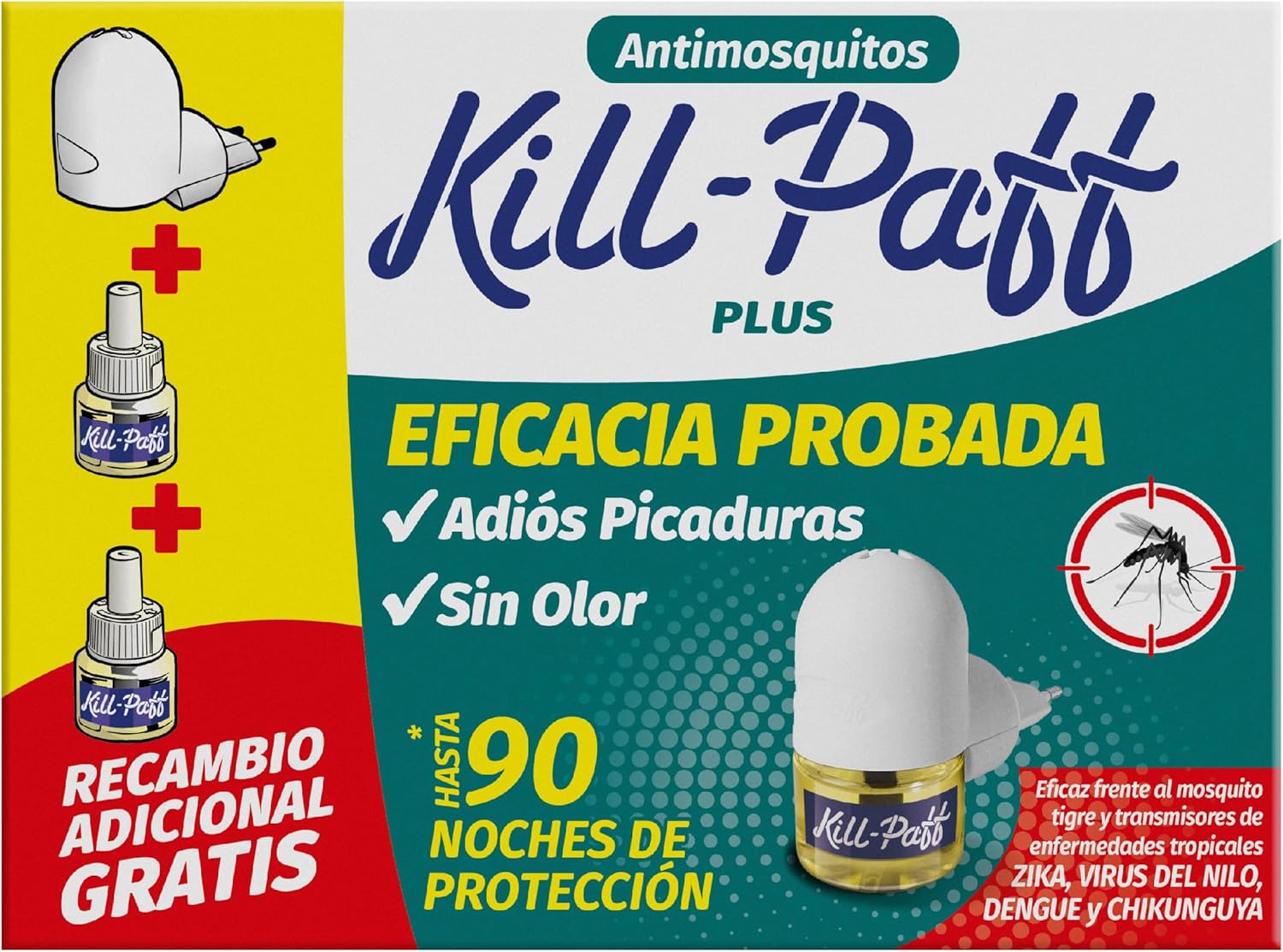 KILL-PAFF - Insecticida Eléctrico Antimosquitos, Eficaz Contra Mosqui