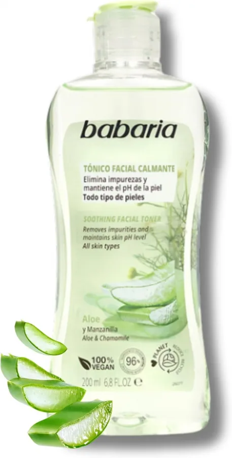 Tonico Facial Calmante Con Aloe Vera Y Manzanilla | Tonico Facial Piel Madura | Tónico Facial 200 Ml Blanco