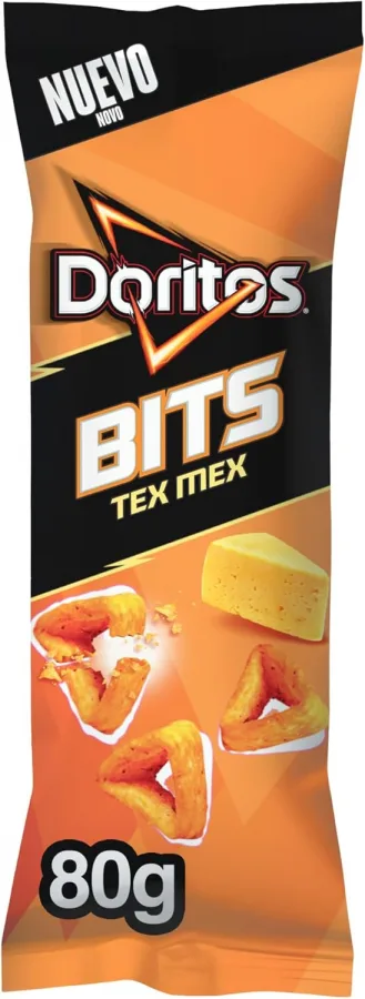 Doritos Bits Tex Mex Snack crujiente sabor queso, Bolsa individual para picar, 80g