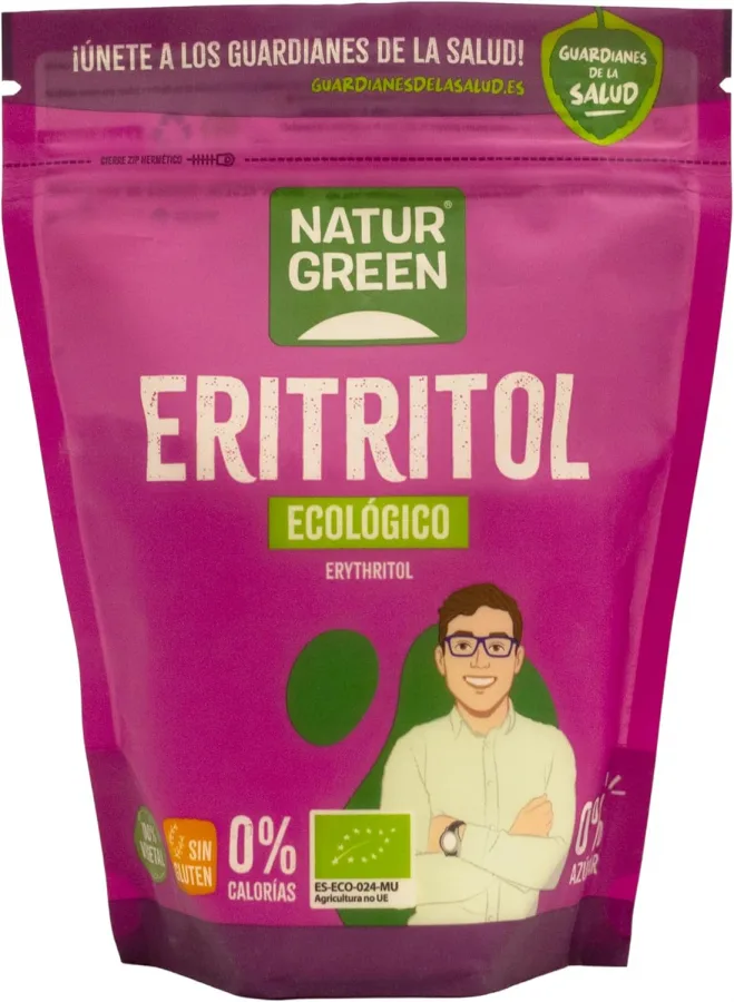 NaturGreen - Eritritol Ecológico bio, Edulcorante de mesa a base de eritritol, Contiene 500g