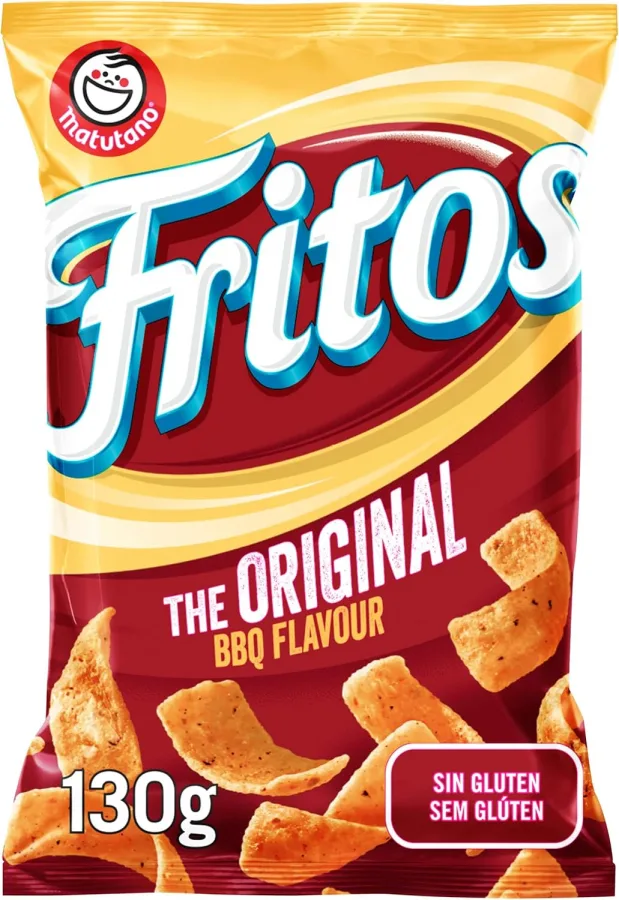 Matutano Fritos Original, snack sabor a barbacoa, bolsa individual de aperitivo, 130 gr