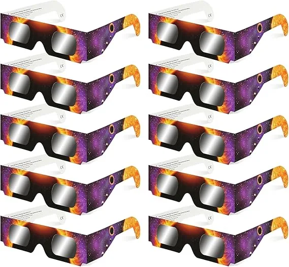 Gafas Eclipse Solar Homologadas ISO 12312-2 Cartón Pack 4/10/25/50