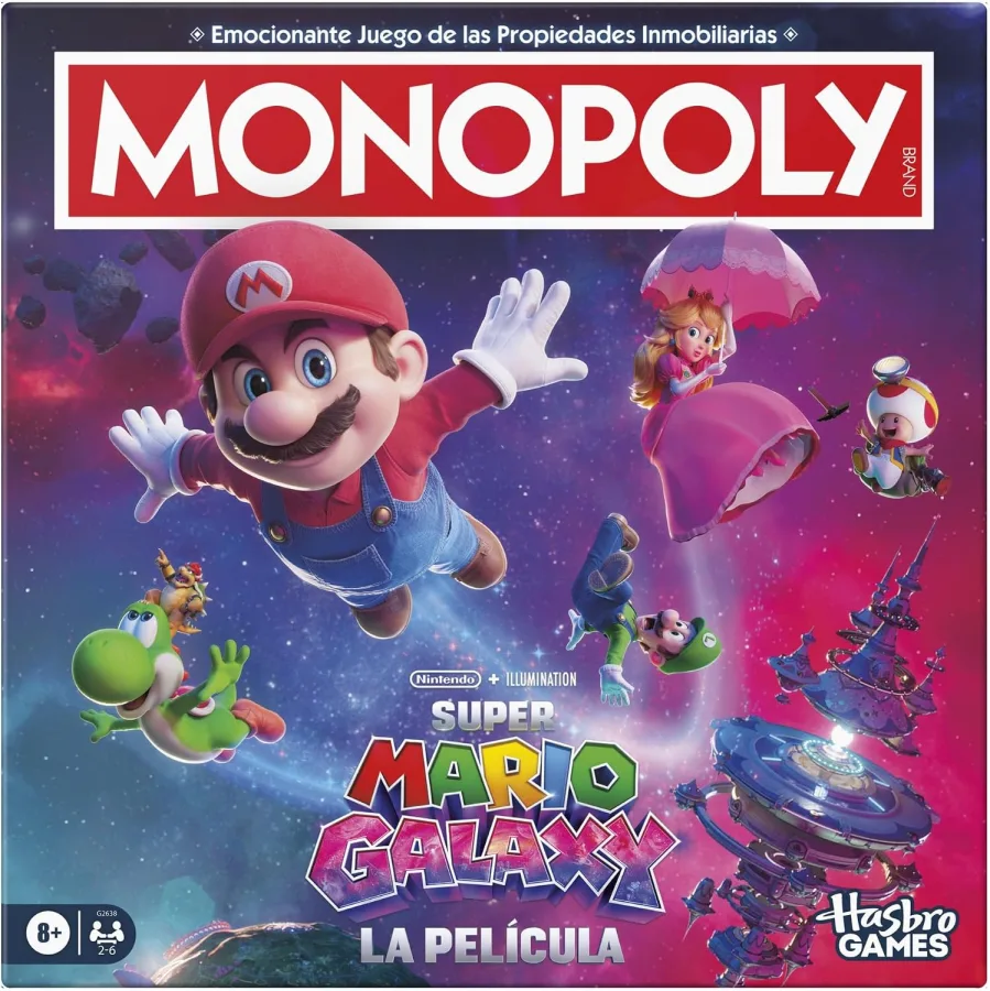 Monopoly: Super Mario Galaxy La Película Juego de Mesa I Divertidos Juegos Familiares para niños, Adolescentes y Adultos | De 2 a 6 Jugadores | Edad: 8+ - Versión en español