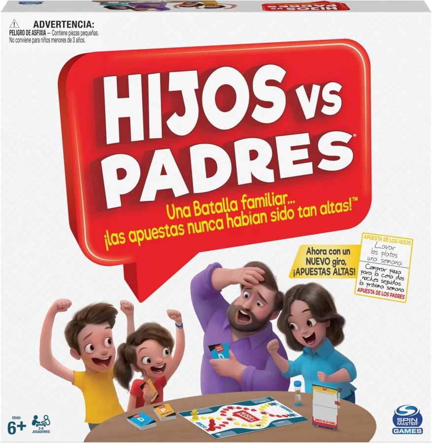 Spin Master Games Hijos contra Padres Juego de Mesa Familiar +6 años