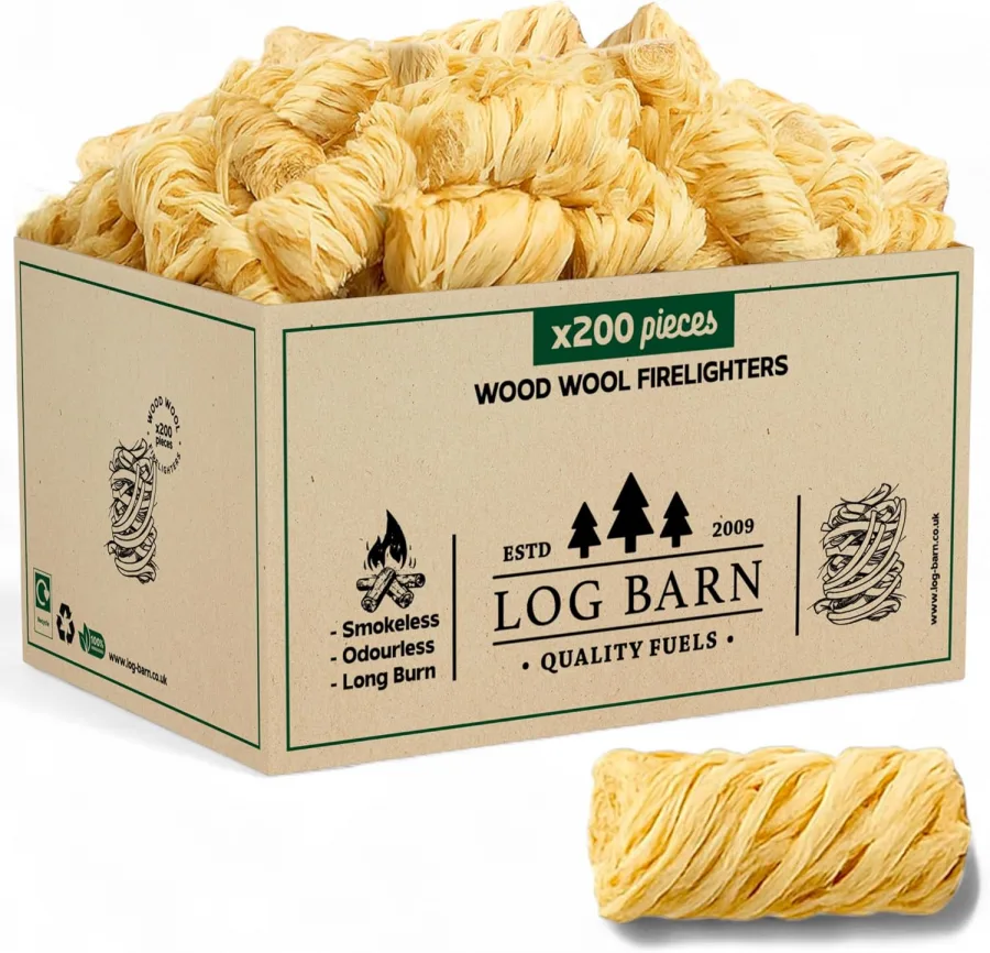 Log Barn Encendedores Naturales - Caja de 200, Pastillas de Encendido 