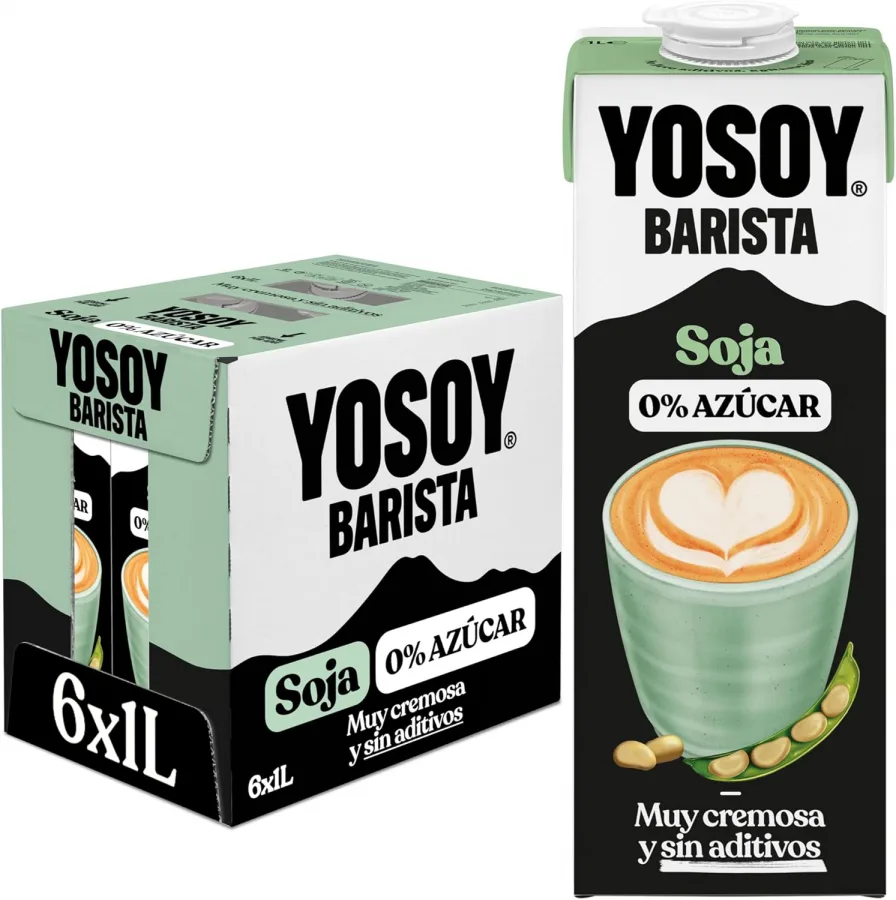 Yosoy Bebida Vegetal de Soja Barista sin Azúcares, Pack de 6x1L