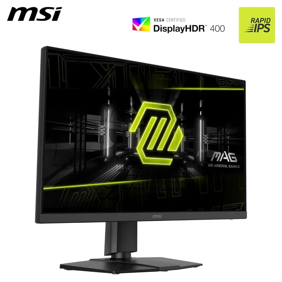 Monitor Gaming, 27-Inch, 4K UHD, 3840x2160, Rapid IPS, 0.5ms, DisplayHDR 400, Eye Care, AI Vision, Dual-Mode, HDMI 2.1, DP 1.4a, Tilt/Height Adjustable, Negro