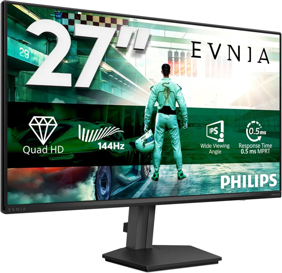 PHILIPS Evnia 27M2N3500NF Gaming Monitor 27 Pulgadas 144Hz Panel IPS, 4ms GtG, HDR10, G-Sync Compatible (2560x1440 HDMI 1x 2.0 DP 1x 1.4) Gris Oscuro