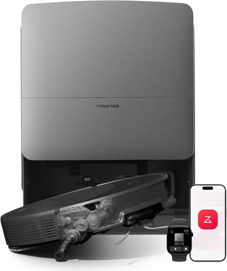 roborock Saros 20 Robot Aspirador Succión Extrema de 36000 Pa | Chasis AdaptiLift 3.0 hasta 8.8cm, Sistema StarSight 2.0, Base RockDock Nuevo, Lavado con Agua a 100°C y Secado con Aire 55°C